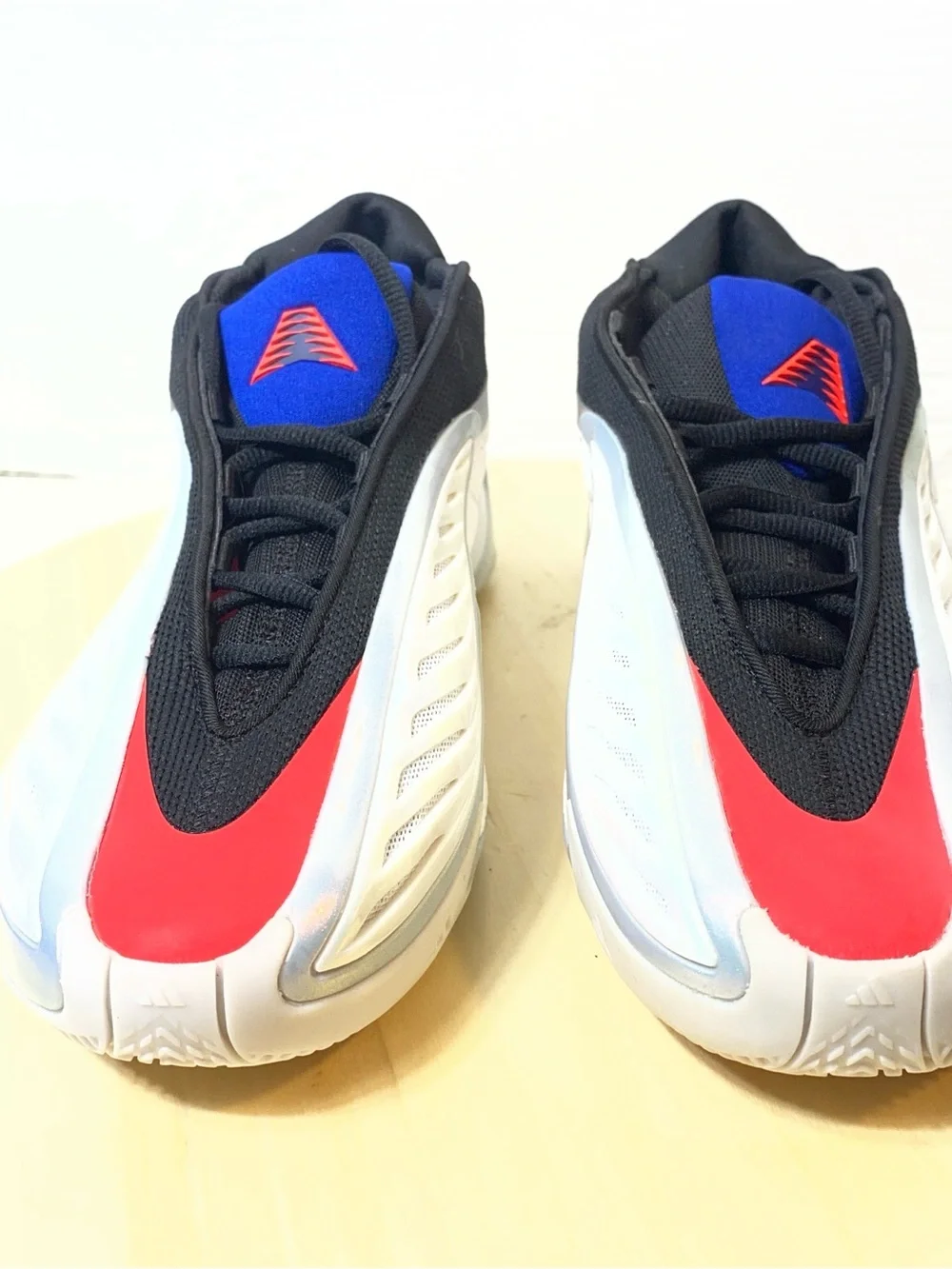 Adidas AE 1 Low Anthony Edwards White Scarlet Blue Basketball Shoes Men's Size 6